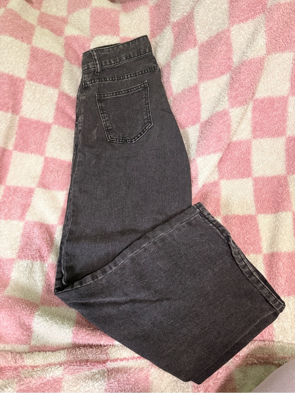 SHEIN Women's Straight Leg Washed Black Jeans